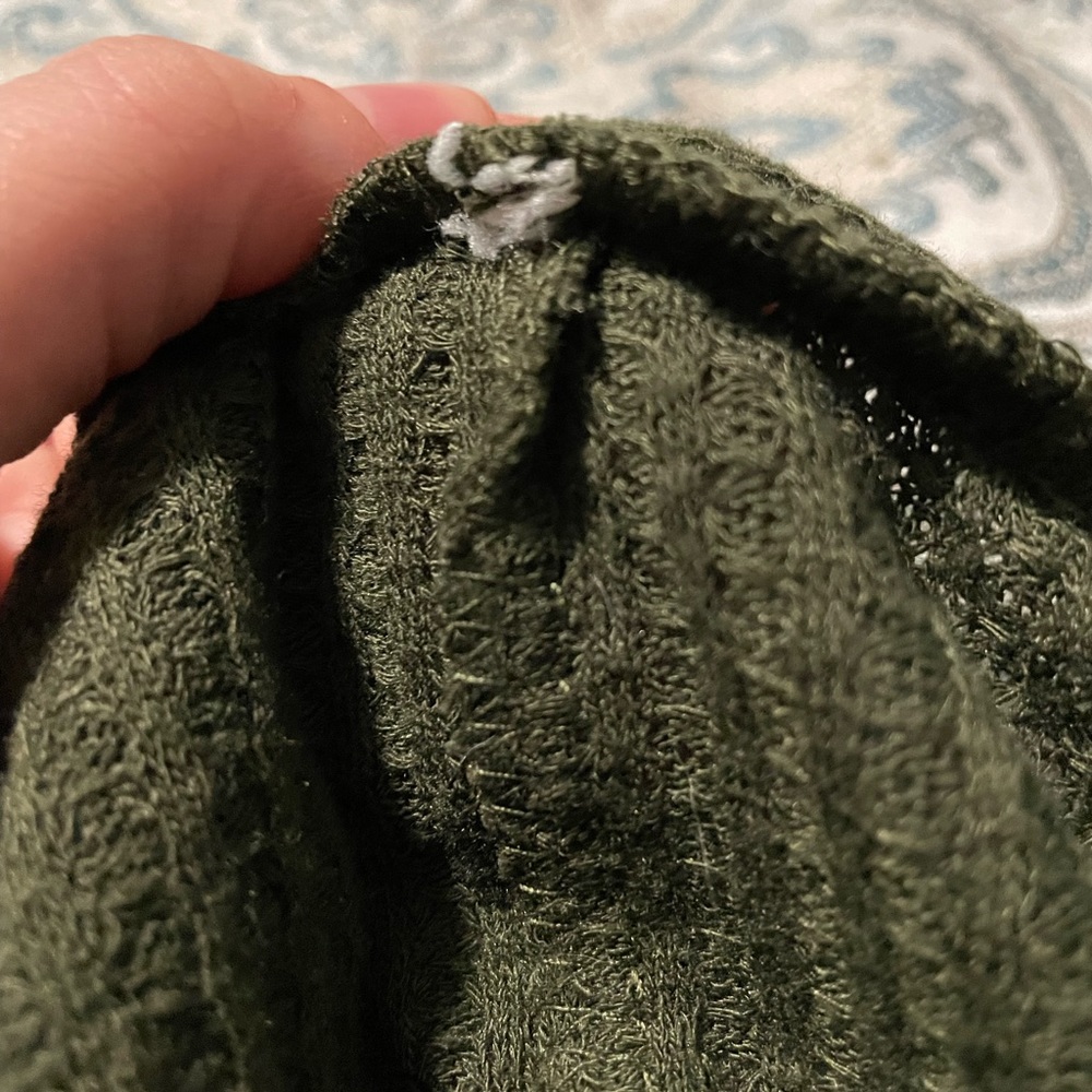 Green button up, tie bottom top. - Picture 4 of 4
